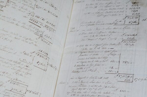 Comptes d'un navire négrier, l'Aimable Louise, en 1784