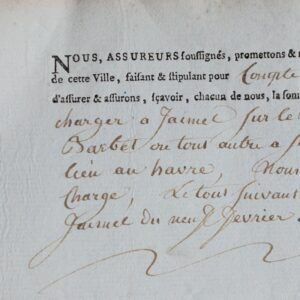 Assurance pour une cargaison de café transportée sur un navire négrier depuis Saint-Domingue