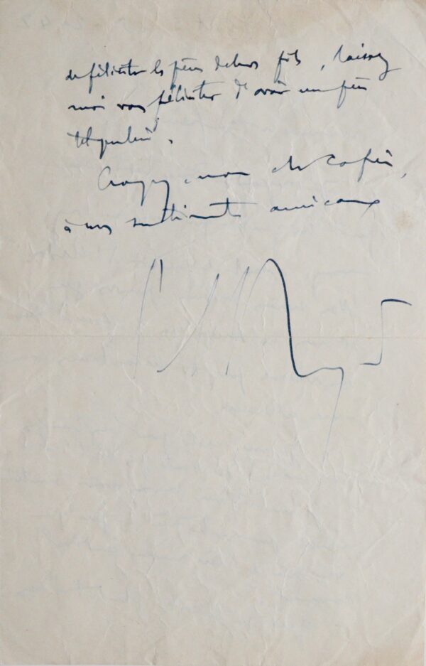 Lettre de Paul Reynaud, incarcéré en 1942 : "Je me crois pour longtemps ici mais je ne doute pas de l'issue"