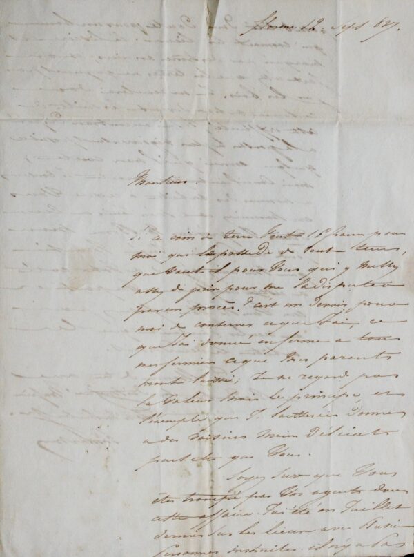 Lamartine, alors à Florence, défend âprement ses terres