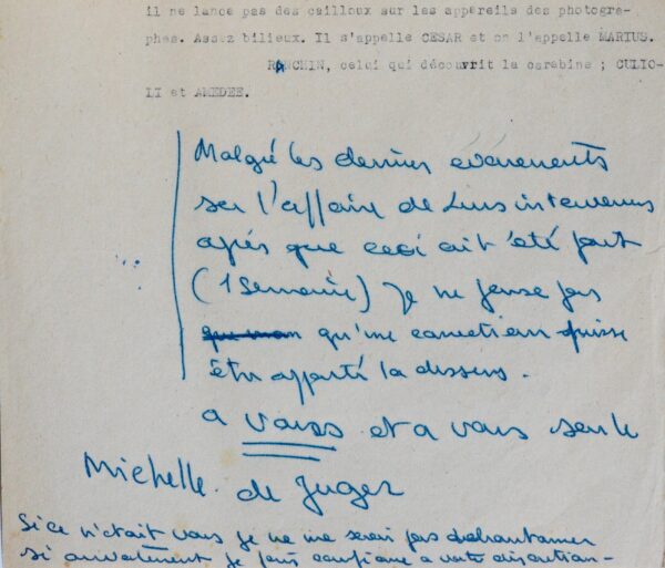 Affaire Dominici : intéressant tapuscrit abondamment annoté, relatif au triple crime de Lurs