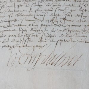 Henri Ier d'Albret reçoit 1000 livres du juge-mage de Foix