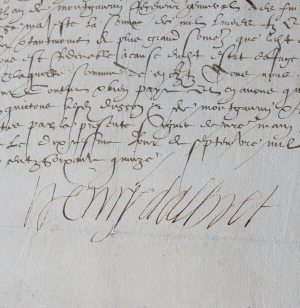 Henri Ier d'Albret reçoit 1000 livres du juge-mage de Foix