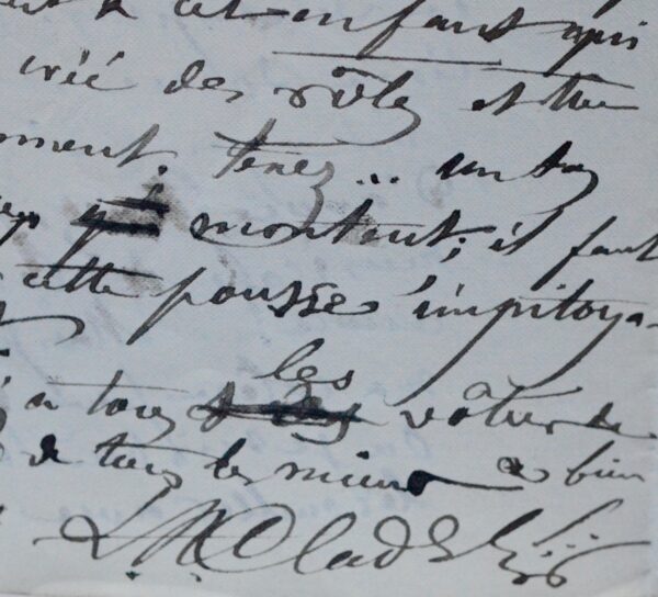 Lettre de Léon Cladel à Alphonse Daudet, à propos de L'Arlésienne et de Baudelaire