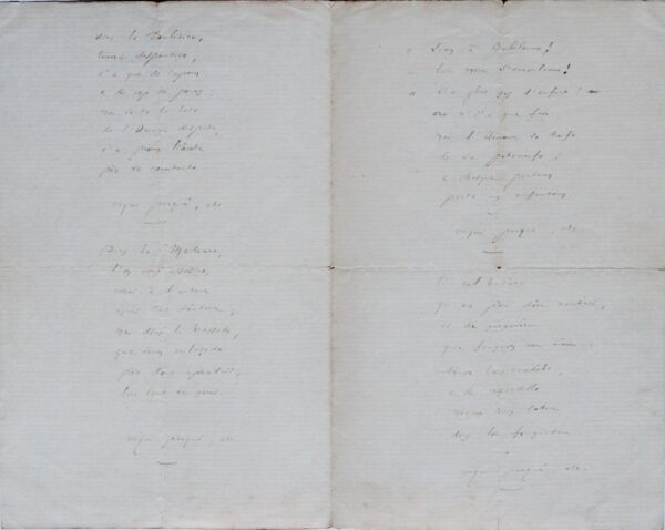 "Li noço de Ranquet" long manuscrit d'un poème mis en chanson de Frédéric Mistral