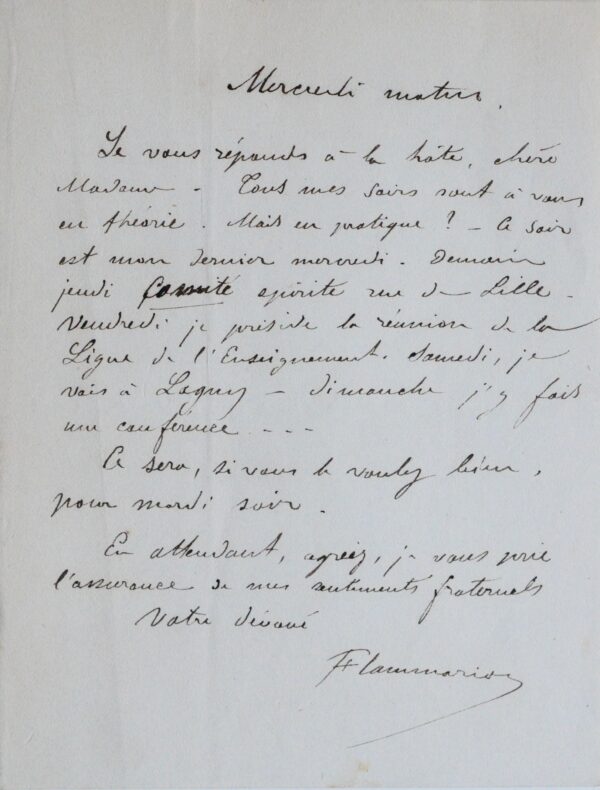 L'astronome Camille Flammarion se rend au Comité spirite