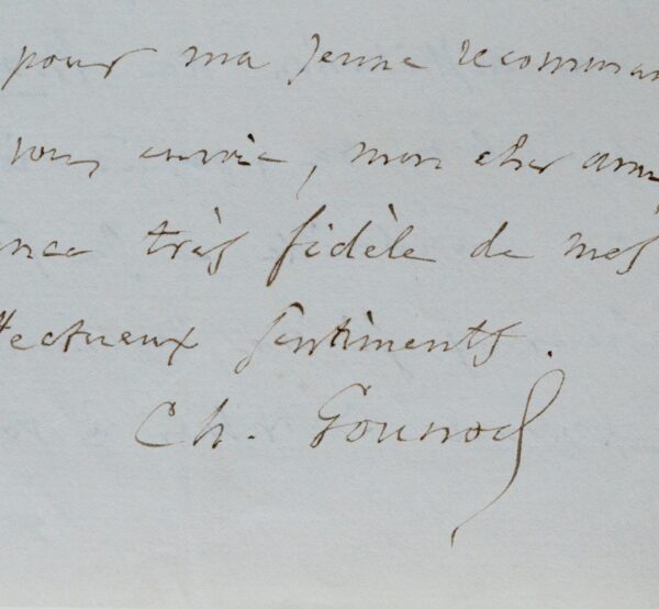 Gounod recommande Réjane à Octave Feuillet pour le Vaudeville