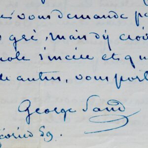 Très belle déclaration d'admiration de George Sand à Octave Feuillet 