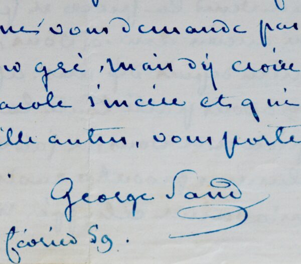 Très belle déclaration d'admiration de George Sand à Octave Feuillet 