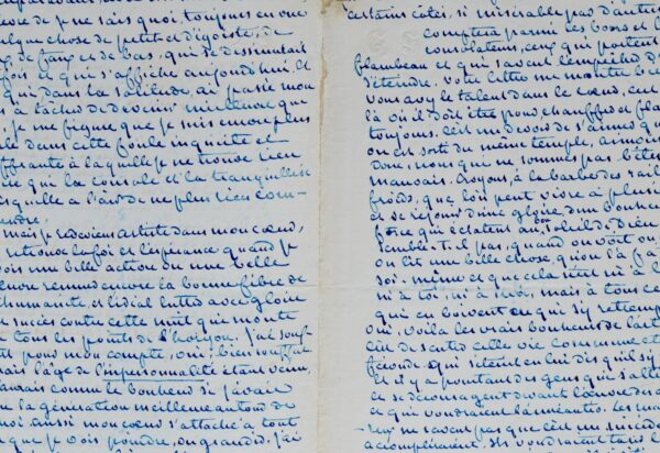 Superbe lettre de George Sand à Octave Feuillet, sur les souffrances et les espoirs