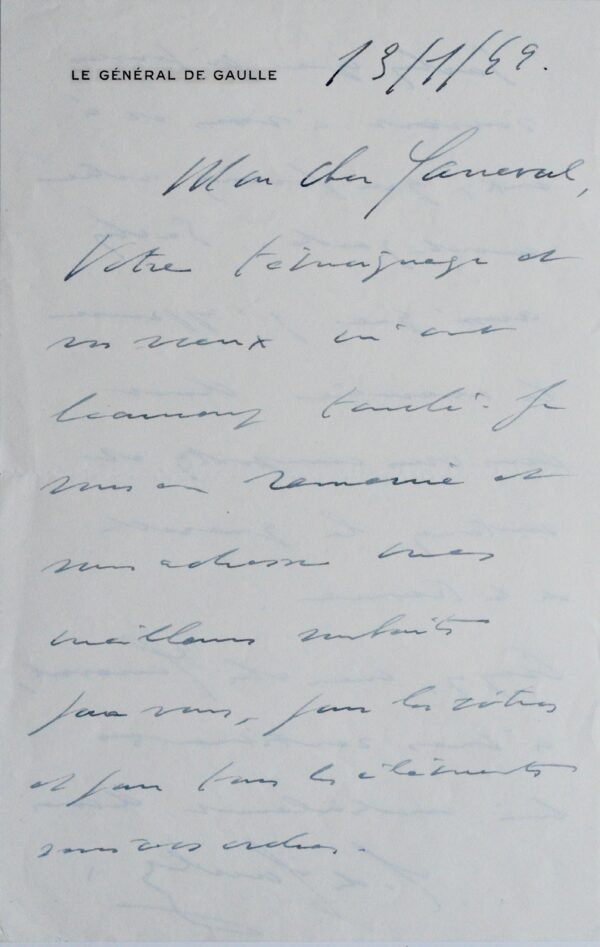 De Gaulle soutient l'action du général Ganeval en Allemagne