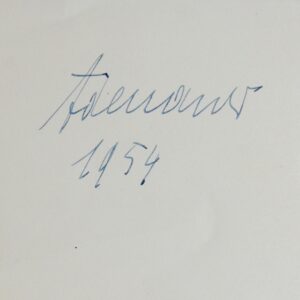 Konrad Adenauer signe le menu du dîner de départ du général Ganeval