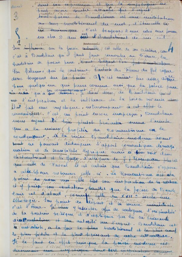 Baudelaire, Mystique de l'amour : manuscrit de travail complet de Jean Royère