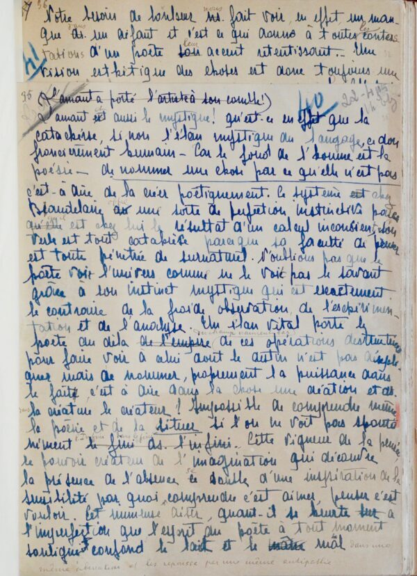 Baudelaire, Mystique de l'amour : manuscrit de travail complet de Jean Royère