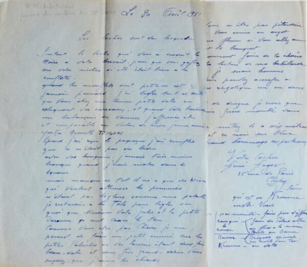 [ARGOT] - Étonnante lettre en argot, adressée à Michelle Vian