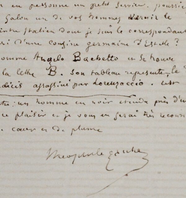 Théophile Gautier veut faire vernir un tableau de Bachetto exposé au Salon