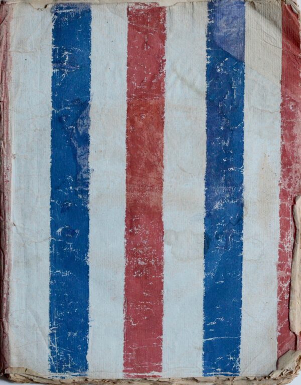 Procès-verbal de la confédération des François avec rare papier peint révolutionnaire bleu blanc rouge