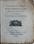 Procès-verbal de la confédération des François avec rare papier peint révolutionnaire bleu blanc rouge