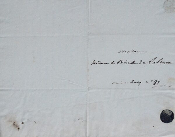 Deux belles lettres de Sophie Gay à la Princesse de Salm-Dyck sur la mort de Sophie Gail