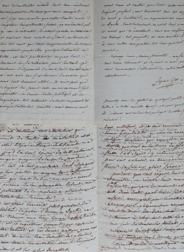 Deux belles lettres de Sophie Gay à la Princesse de Salm-Dyck sur la mort de Sophie Gail