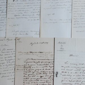 Ensemble de 7 lettres des évêques de Versailles Borderies et Blanquart de Bailleul