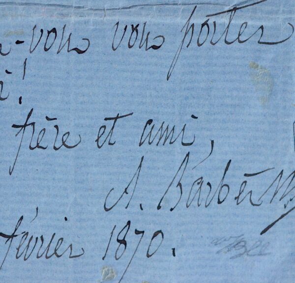Exceptionnelle lettre de Barbès, l'année de sa mort, sur ses combats et le droit des femmes
