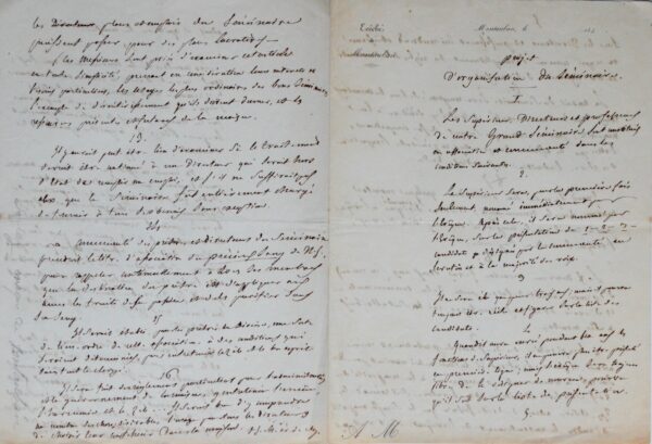 Projet d'organisation du séminaire de Montauban par l'évêque Jean-Marie Doney