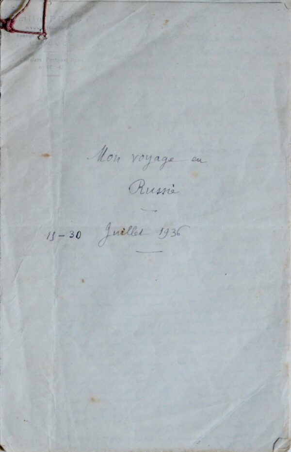 Journal de voyage dans la Russie stalinienne, en 1936