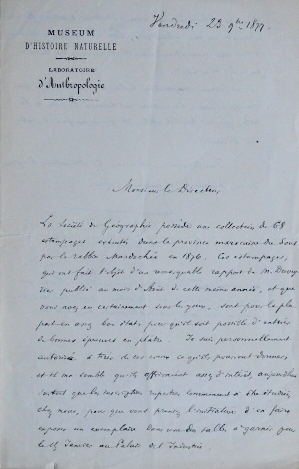 L'anthropologue et ethnologue Ernest Hamy & les estampages du rabbin Mardochée au Maroc