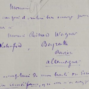 Arthur de Gobineau envoie à Richard Wagner son Traité des écritures cunéiformes