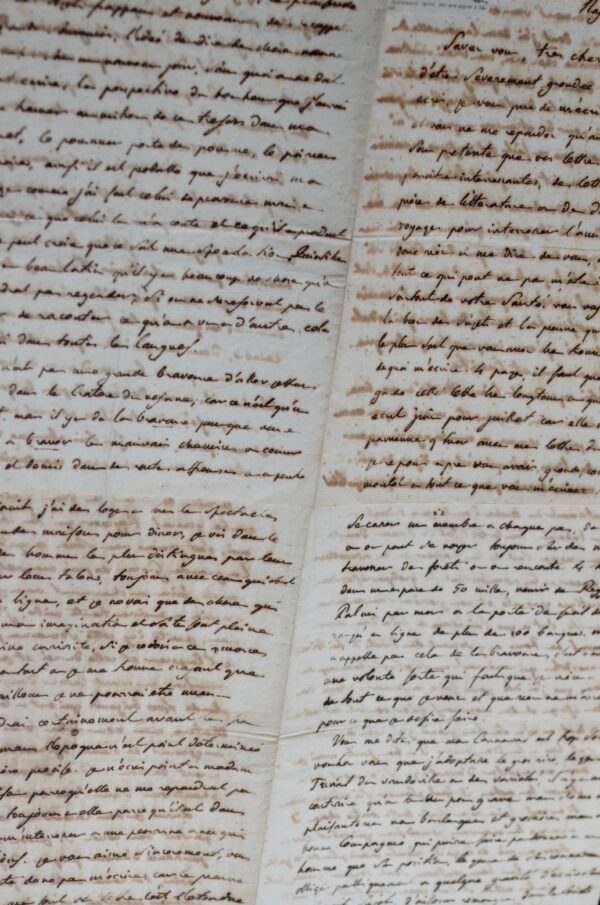 Longue lettre d'Aubin Louis Millin de Grandmaison, écrite de Naples en 1812