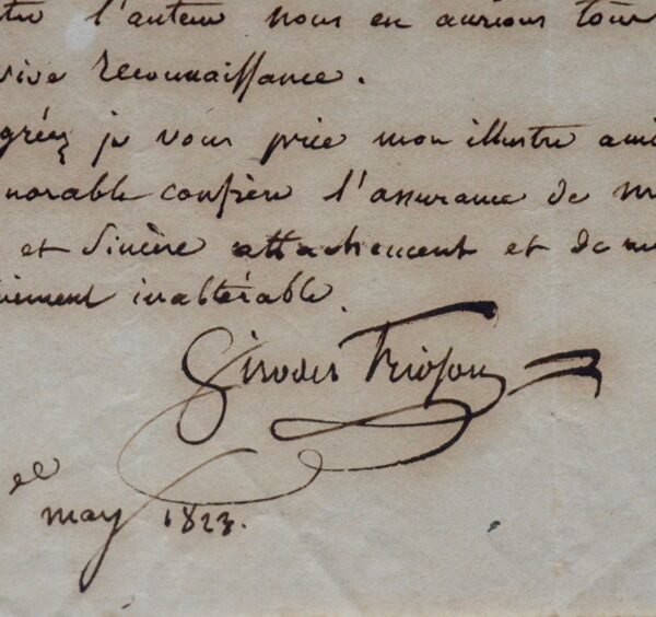 Girodet-Trioson recommande les travaux scientifiques d'Antoine César Becquerel