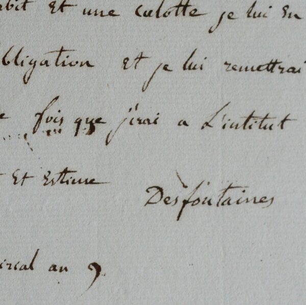 Le botaniste René Louiche Desfontaines ordonne la confection d'un vêtement.