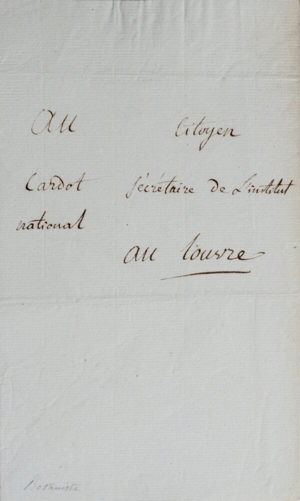 Le botaniste René Louiche Desfontaines ordonne la confection d'un vêtement.