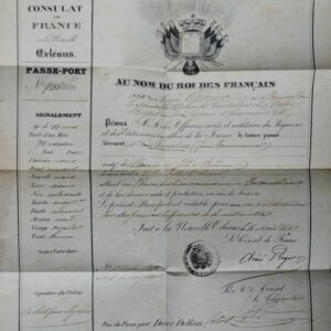 1847 : passeport délivré à un français de la Nouvelle-Orléans, en Louisiane
