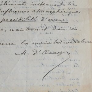 Très intéressante lettre de Maurice d'Ocagne sur l'application de la nomographie