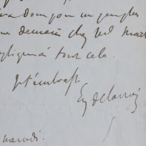 Lettre de Delacroix à Maurice Sand évoquant George Sand