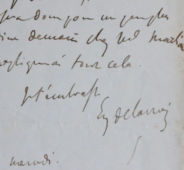 Lettre de Delacroix à Maurice Sand évoquant George Sand