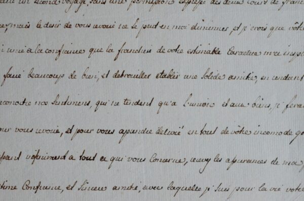 Belle et tendre lettre de Marie-Caroline d'Autriche, reine de Naples et soeur de Marie-Antoinette