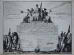 Magnifique diplôme révolutionnaire gravé à partir du dessin de Carle Vernet, signé par le général d'Hautpoul