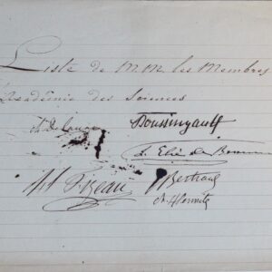 Pièce signée par Boussingault, Fizeau, Élie de Beaumont, Delaunay, Bertrand et Hermite.