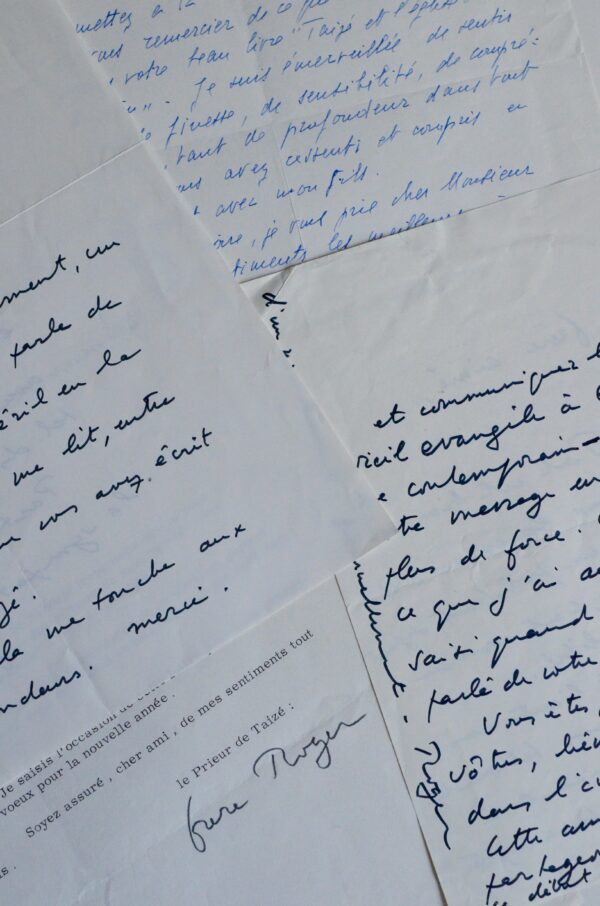 Trois belles lettres de Frère Roger, fondateur de la Communauté de Taizé