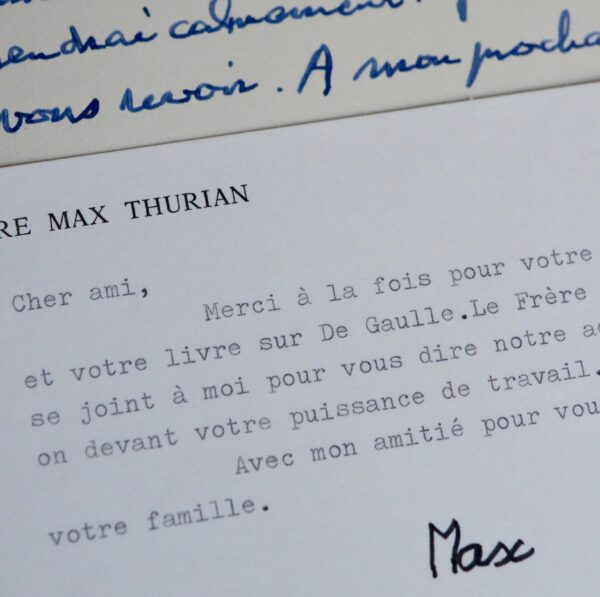 Deux lettres de Max Thurian de la communauté de Taizé