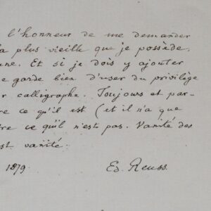 Edouard Reuss envoie son portrait à une dame et moque sa propre vanité