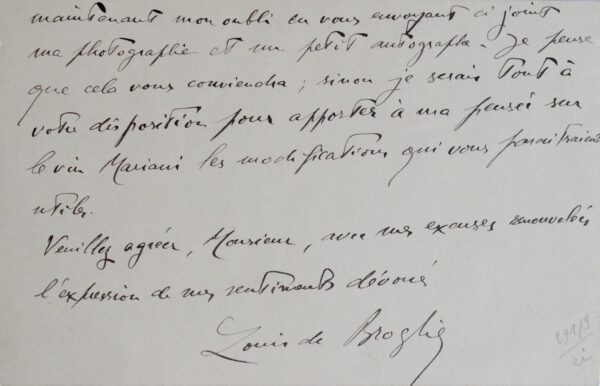 Le Nobel de physique Louis de Broglie & le vin Mariani à la cocaïne