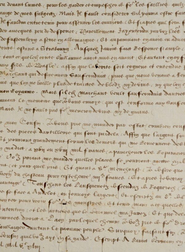 Superbe lettre de François Ier au duc de Guise