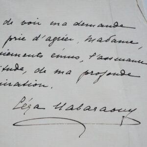 Lettre de la féministe égyptienne Céza Nabaraoui à Jane Catulle-Mendès