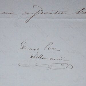 Deux lettres du peintre et lithographe espagnol Genaro Pérez de Villaamil