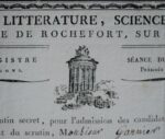 1824 : diplôme de la Société de littérature, sciences, et arts, Rochefort sur Charente