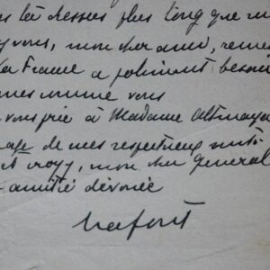 Lettre du général Joseph Lafont, chef du Scoutisme Français